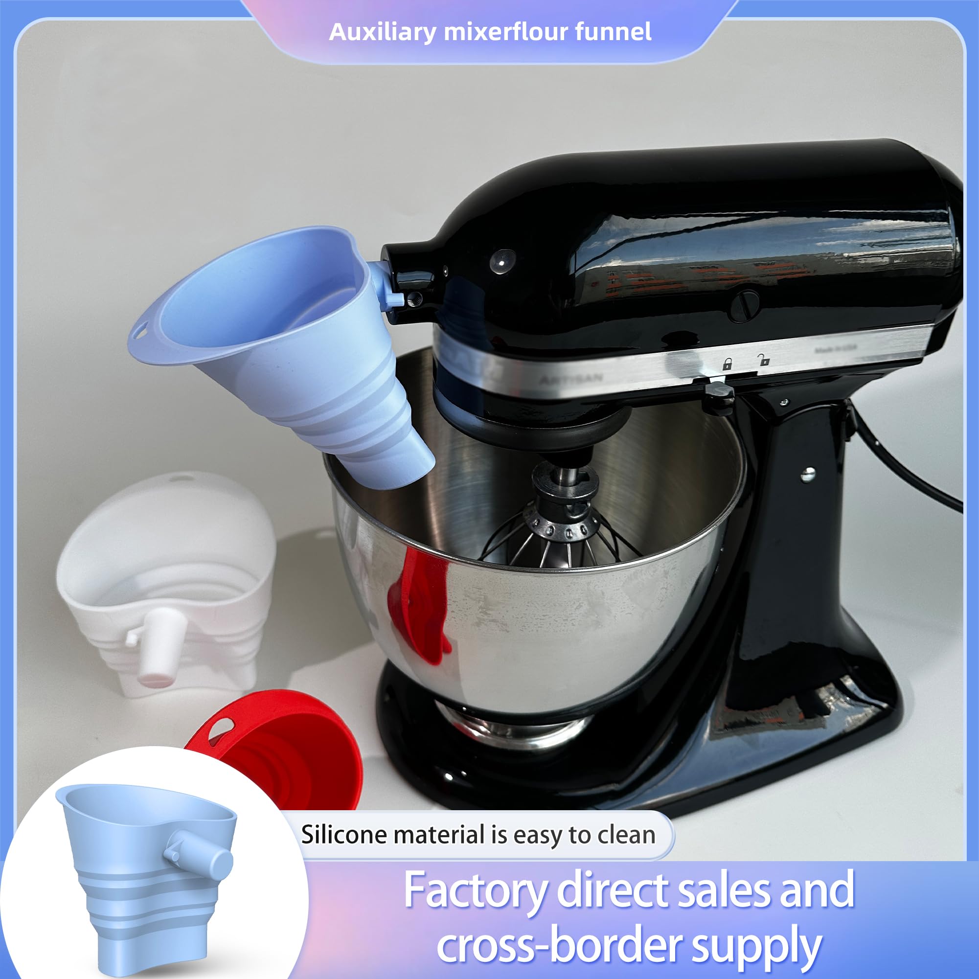 SHANPIN flour funnel ergonomic grip emphasizes comfortable handling during prep