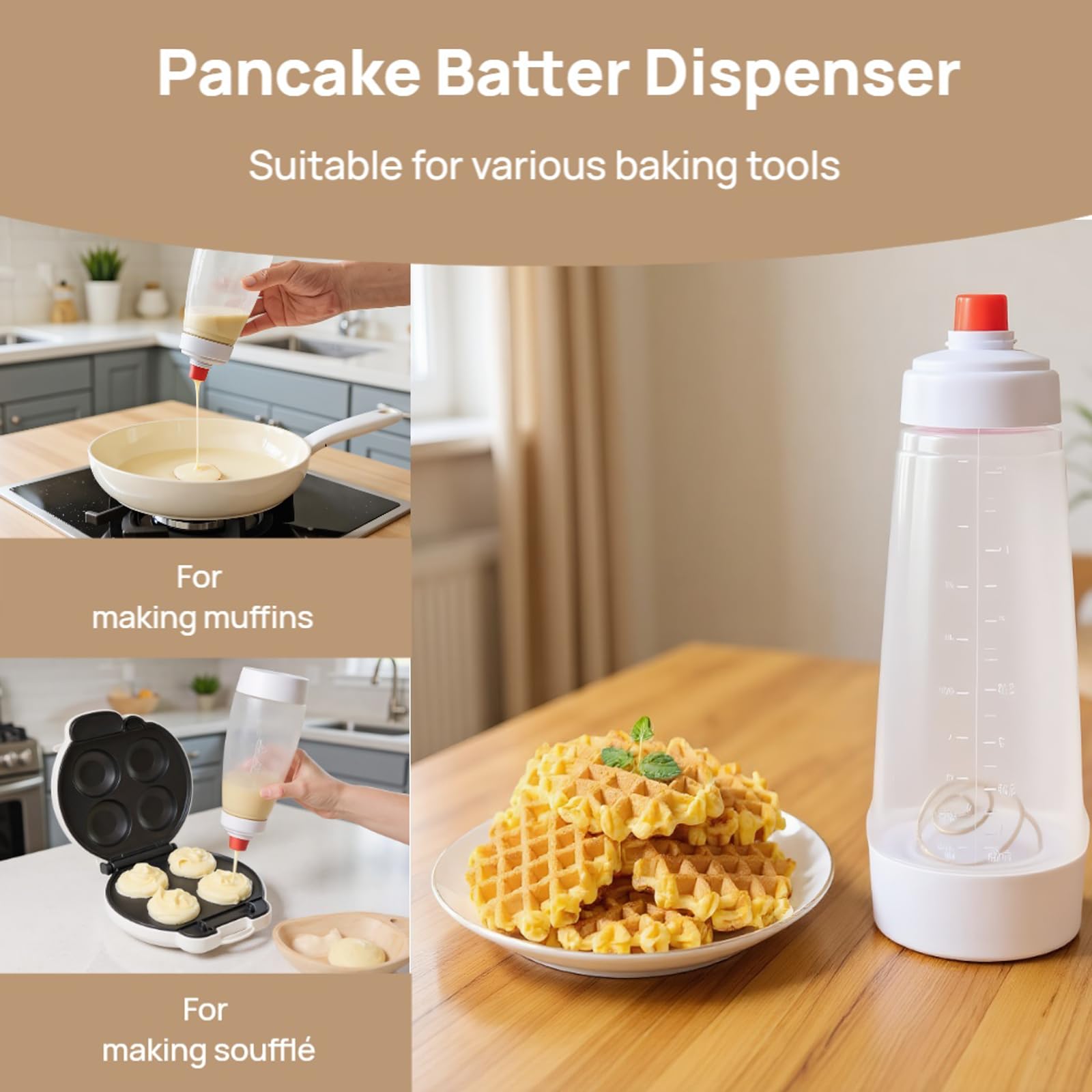 SHANXUMC versatile kitchen tool for pancakes, crepes, muffins, and more