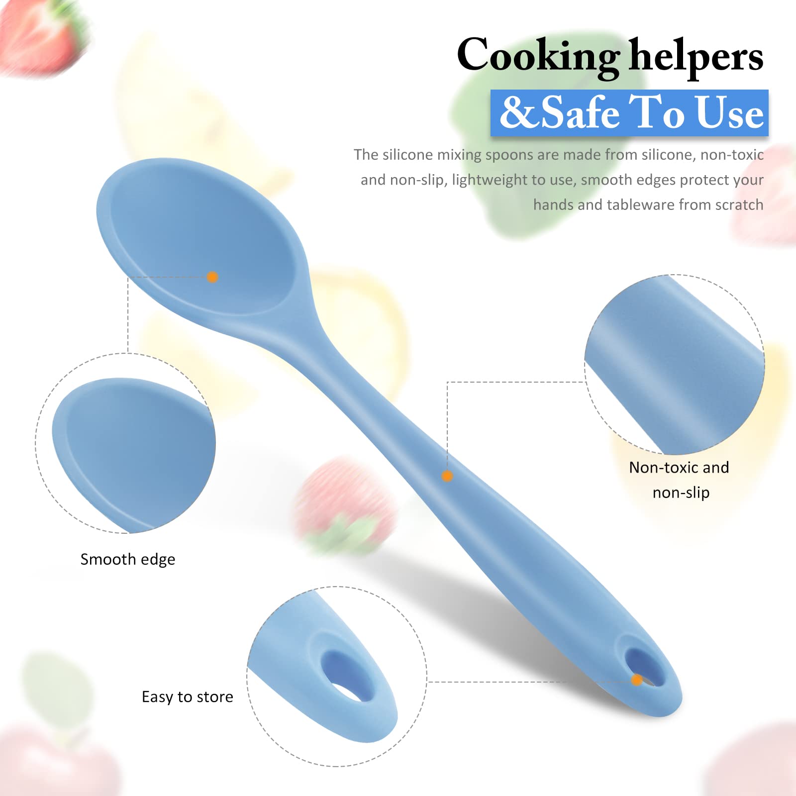 Shappy heat-resistant silicone spoon handles hot dishes safely at high temps