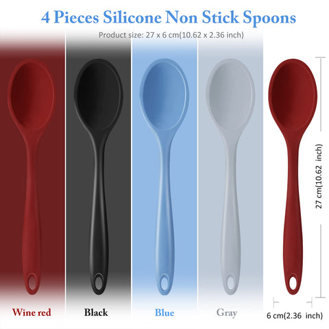 Shappy silicone spoon 10.6-inch with hanging hole for easy drying and storage