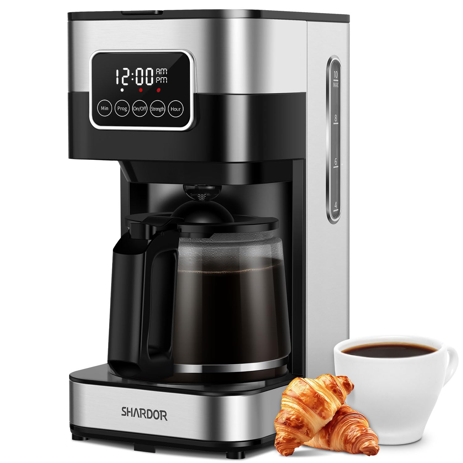 SHARDOR 10-cup coffee maker with programmable timer for fresh brews.