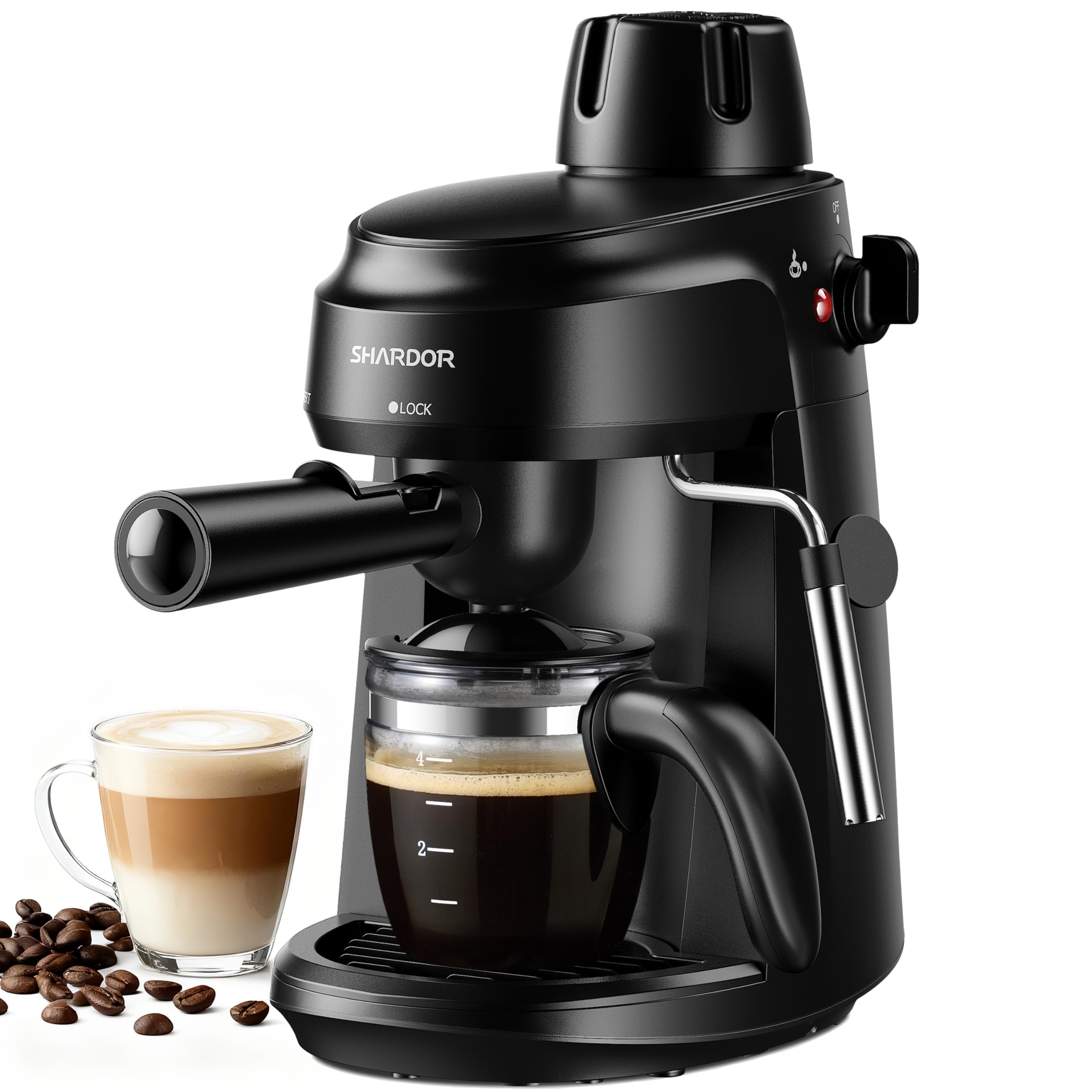 SHARDOR 3.5 Bar espresso machine compact design for small spaces and quick brews.