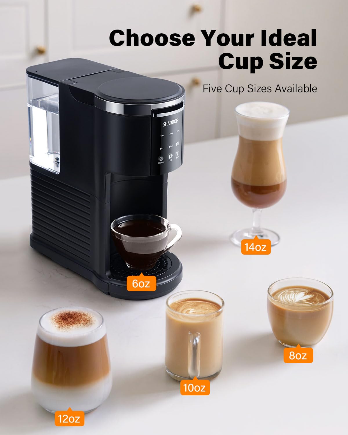 SHARDOR 3in1 detachable water reservoir—easy refills for daily brewing routines.