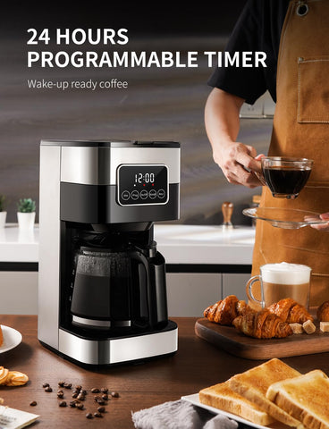 SHARDOR coffee maker auto shut-off for safe operation and energy savings.