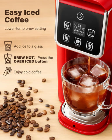 SHARDOR red control panel is easy to navigate for quick brew customization.