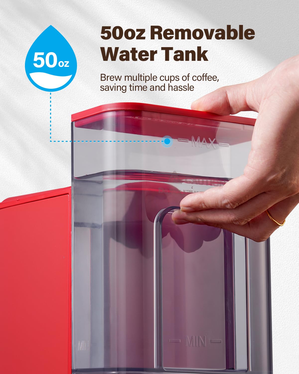 SHARDOR red travel mug fit up to 6.3 inches for on the go mornings.