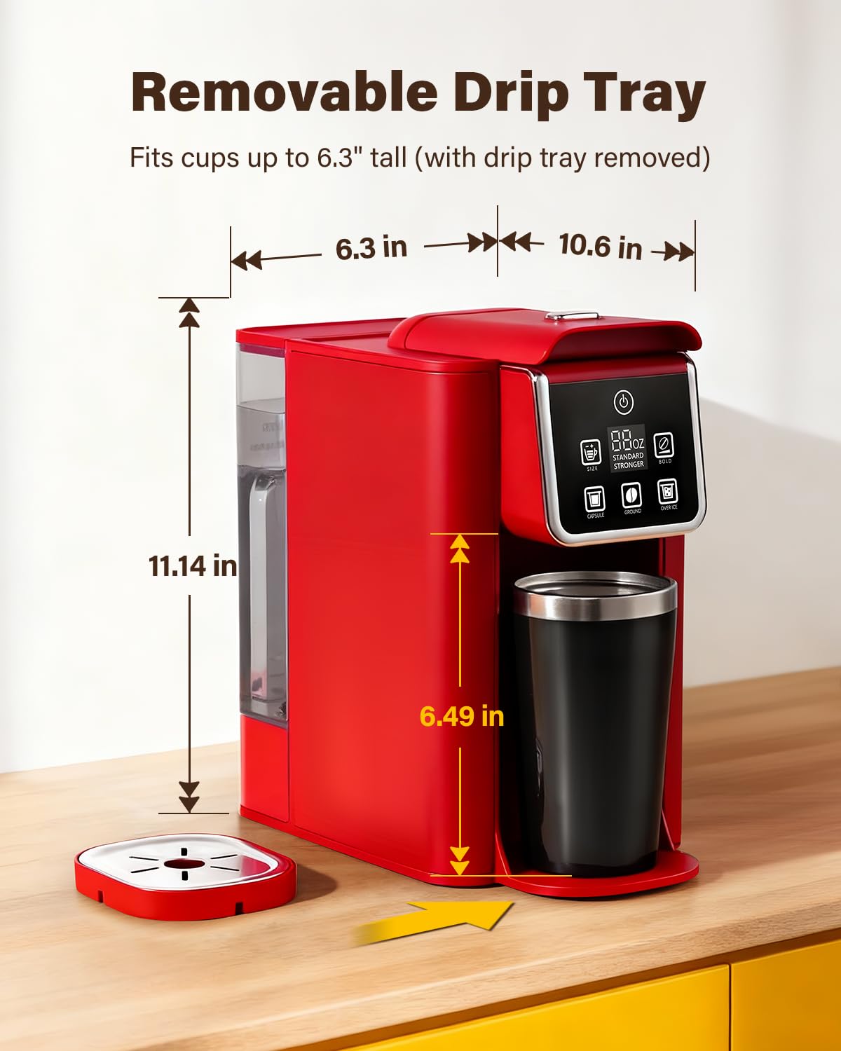 SHARDOR red reusable filter supports eco-friendly single-serve brewing.