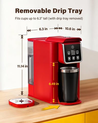 SHARDOR red reusable filter supports eco-friendly single-serve brewing.