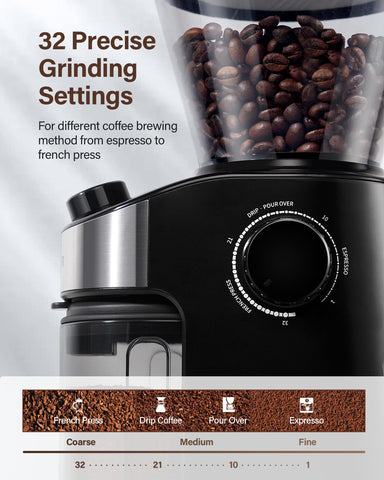 SHARDOR digital timer helps dial grind time for consistent brews