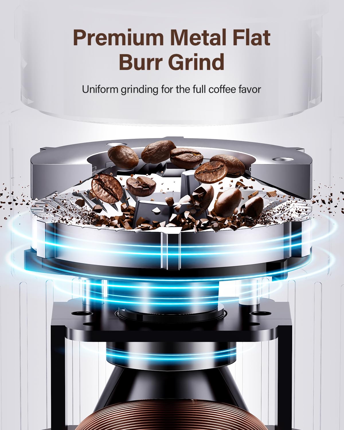 SHARDOR grinder creates uniform grounds to preserve aroma for richer coffee