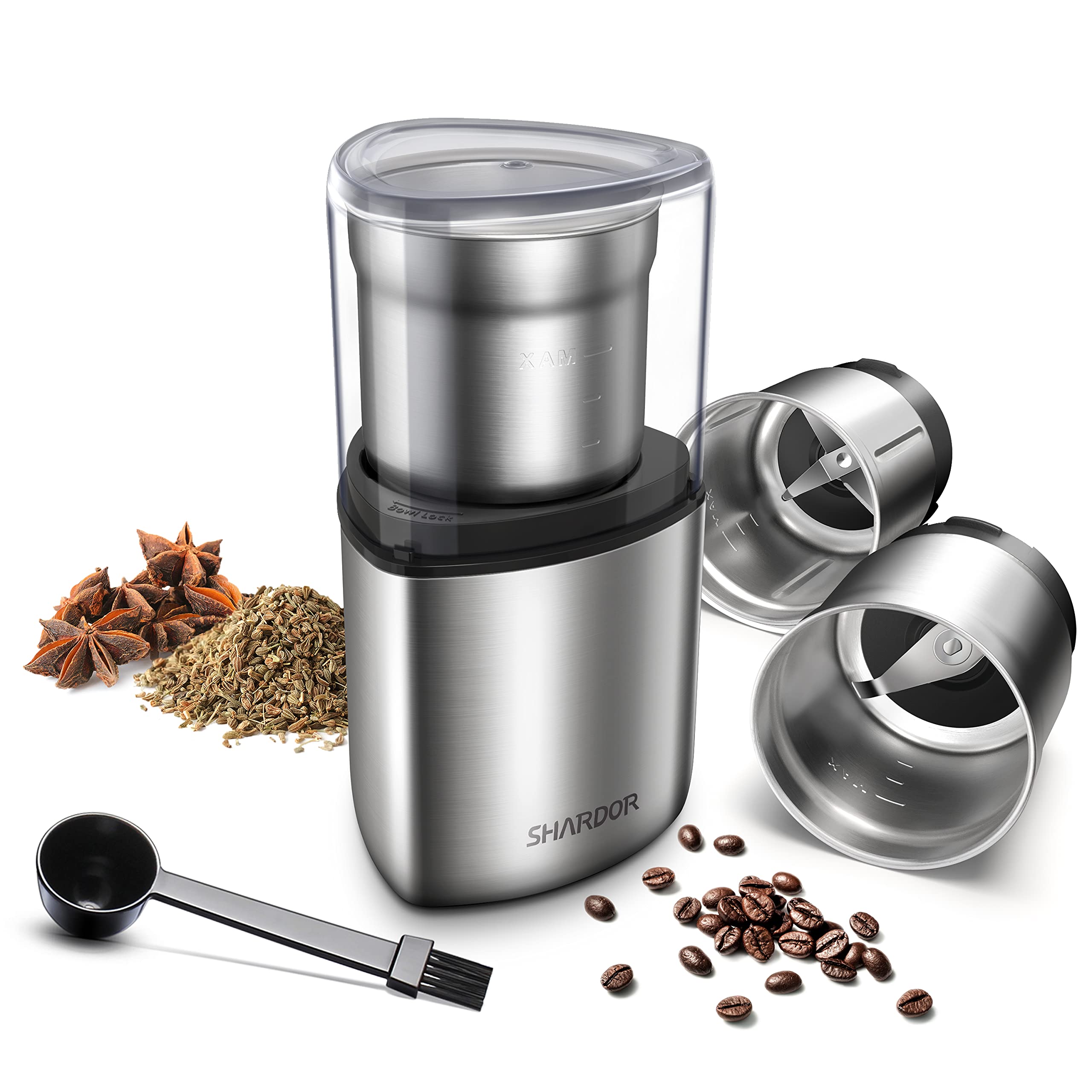 SHARDOR electric grinder with durable stainless steel body and blades for long-lasting use