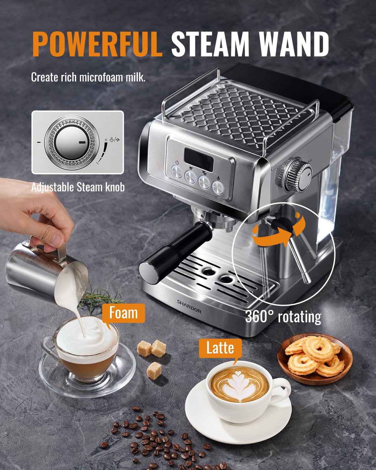 SHARDOR quick heat-up in 30 seconds for fast coffee moments.