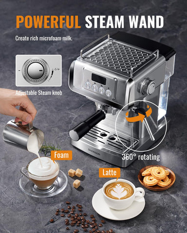 SHARDOR quick heat-up in 30 seconds for fast coffee moments.