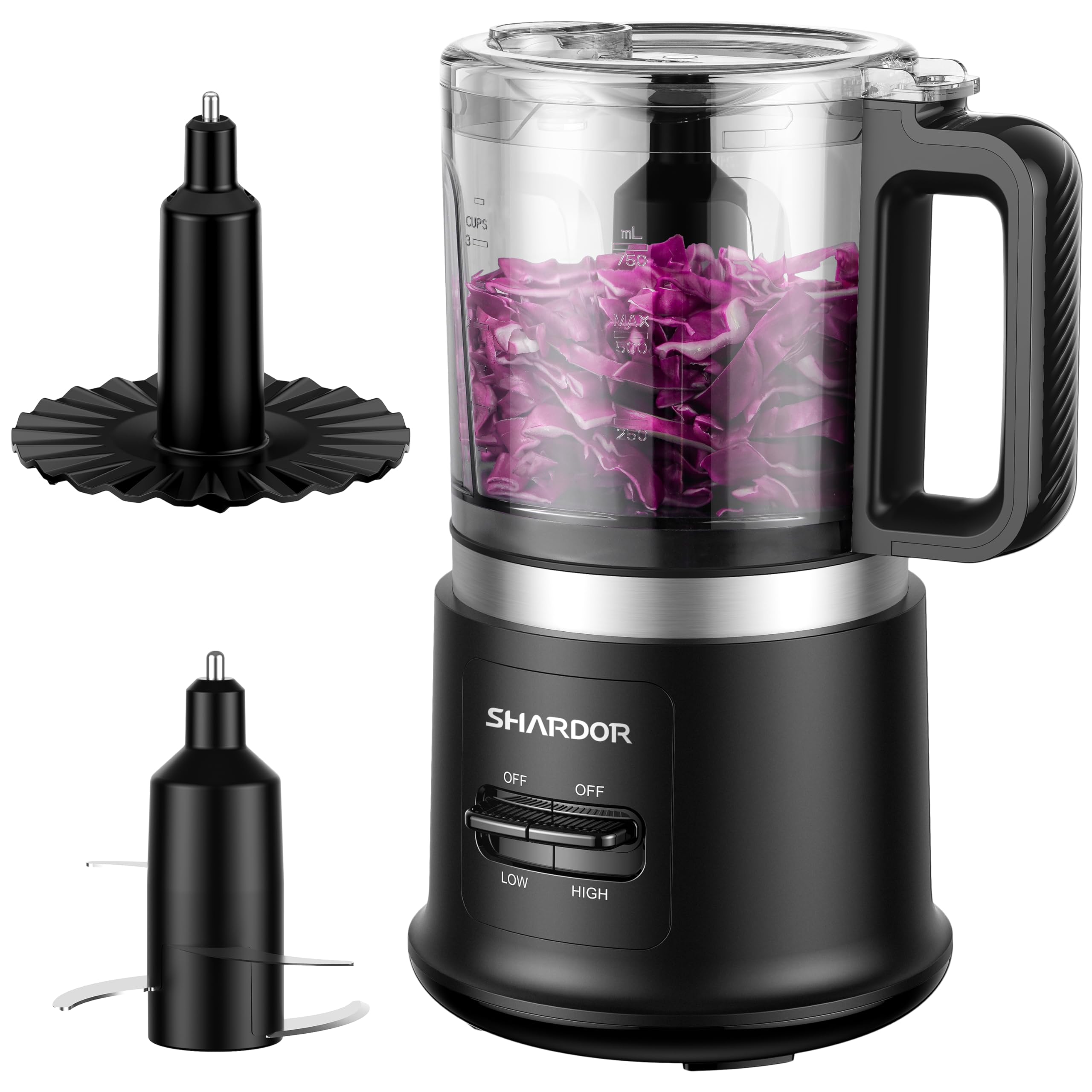 SHARDOR food chopper 4-cup bowl enables fast, even chopping for sauces and salsas.