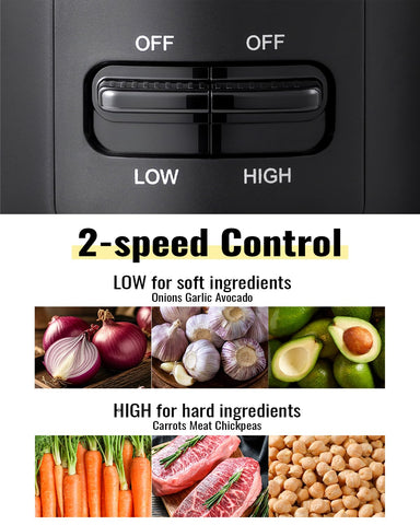 SHARDOR bi-level blades deliver efficient slicing for crisp vegetables and minced herbs.