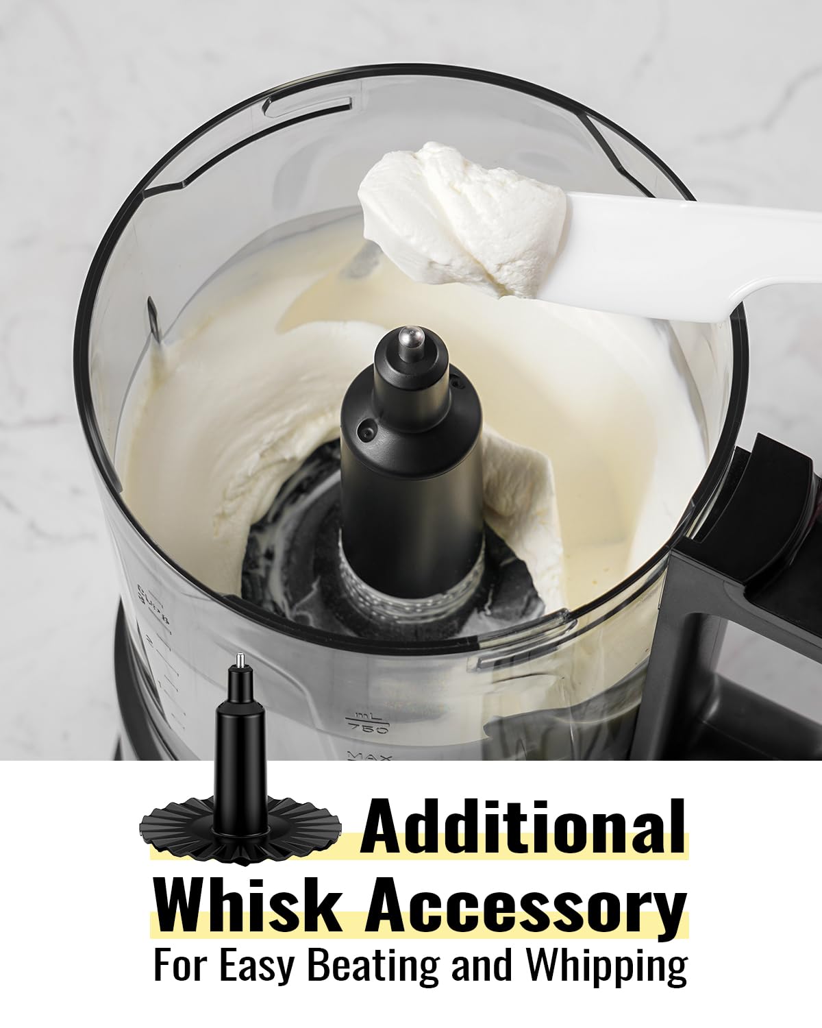 SHARDOR handle and spatula assist in scraping and even mixing during operation.