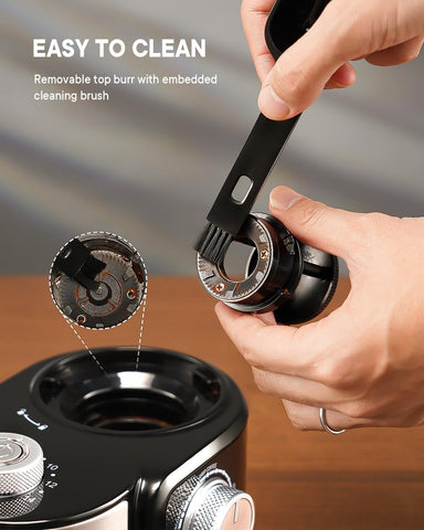 SHARDOR grind chamber and included brush simplify maintenance after brewing