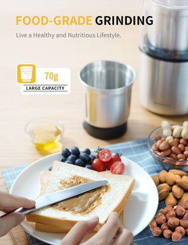 Safety lid and non-slip base keep SHARDOR grinder secure during use