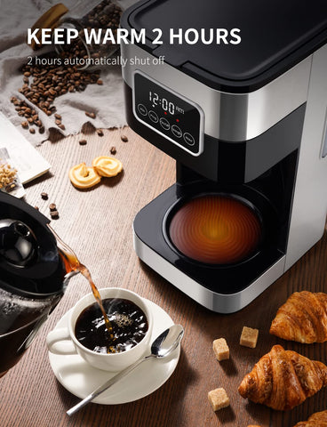 SHARDOR LCD touch screen simplifies brewing with intuitive controls.