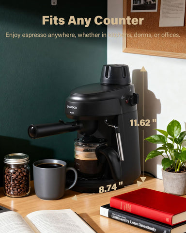 SHARDOR compact design fits dorms and small kitchens for café-quality drinks.