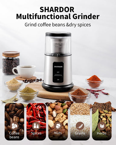 SHARDOR One Touch grinder removable cup makes filling and pouring effortless