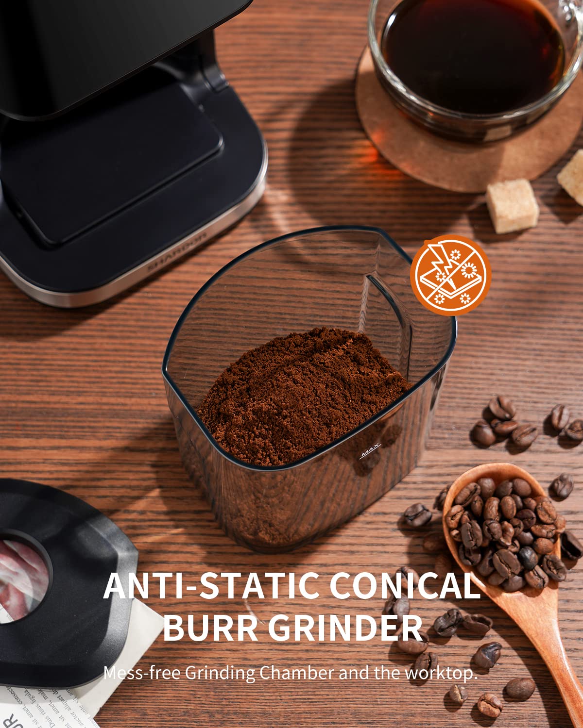 SHARDOR stainless steel burr delivers durable performance and consistent results