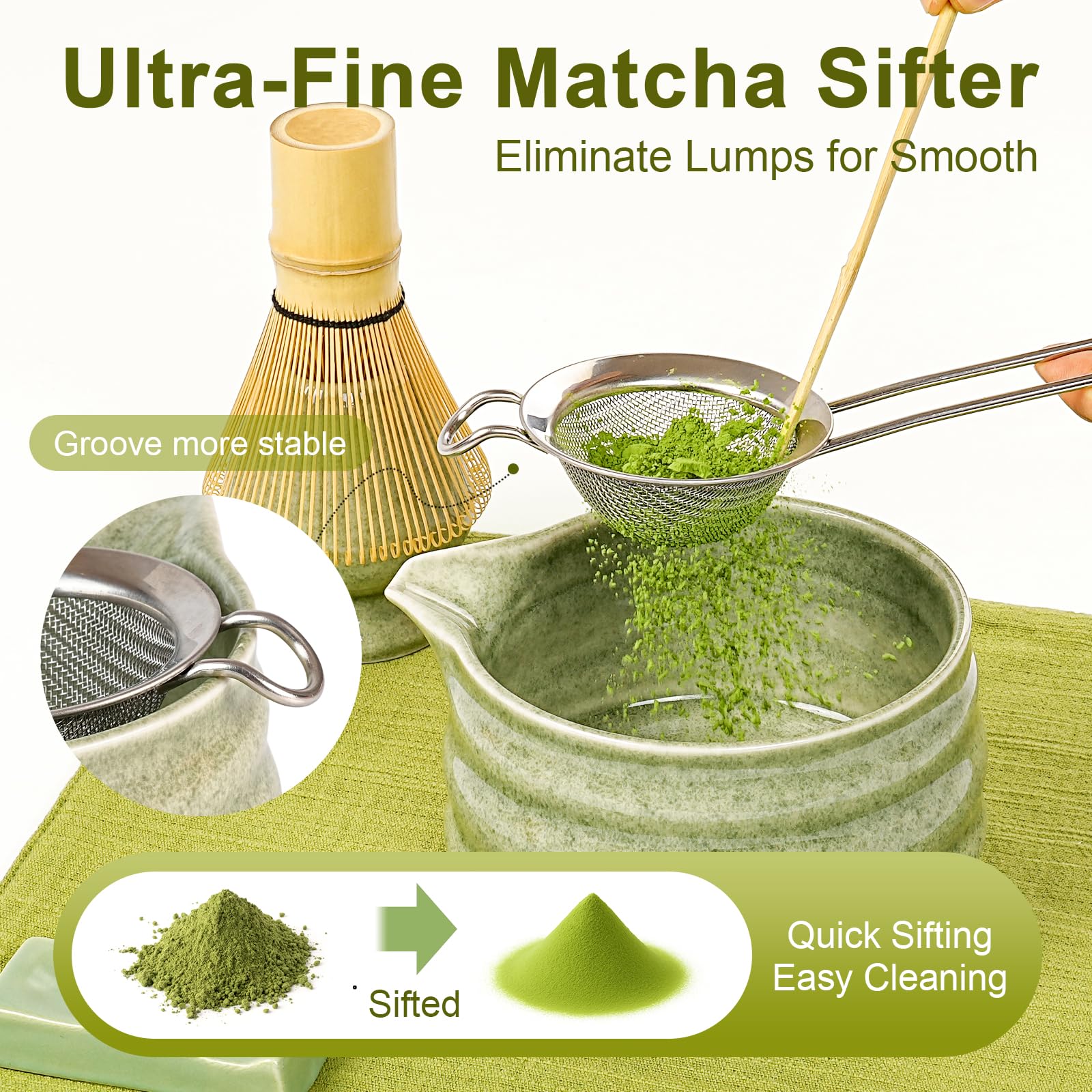 ShareAll ceramic whisk holder protecting the chasen’s shape and longevity