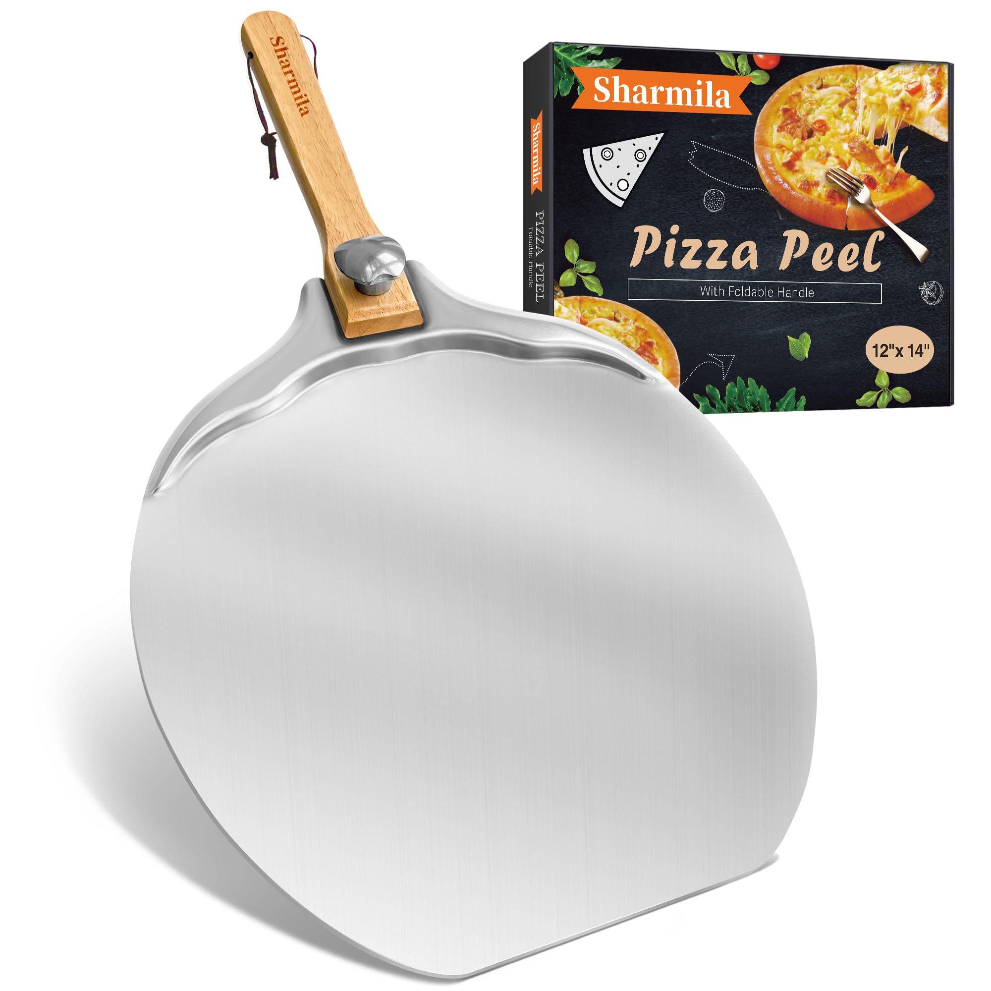 Sharmila apple shaped pizza peel for easy oven entry and stylish use