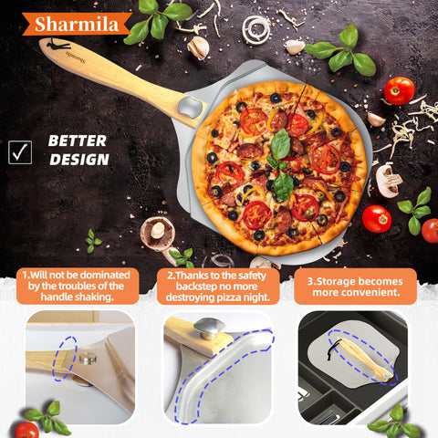 Sharmila rocker cutter included for precise pizza slicing.