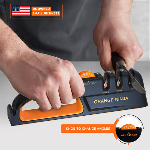 Sharp Pebble three-stage system for reshaping, refining, and finishing knife edges.