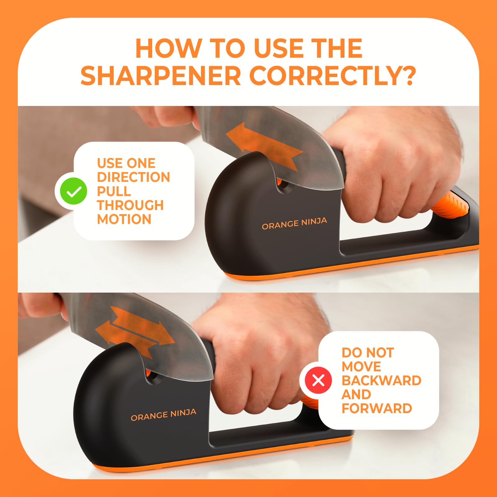 Sharp Pebble Orange Ninja serrated slot sharpens serrated blades