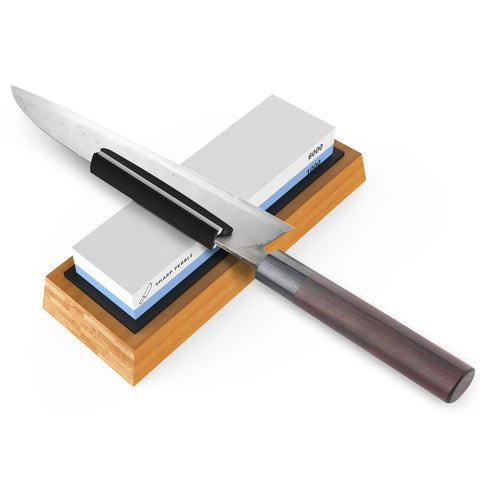 Sharp Pebble whetstone angle guide ships compactly for easy storage.