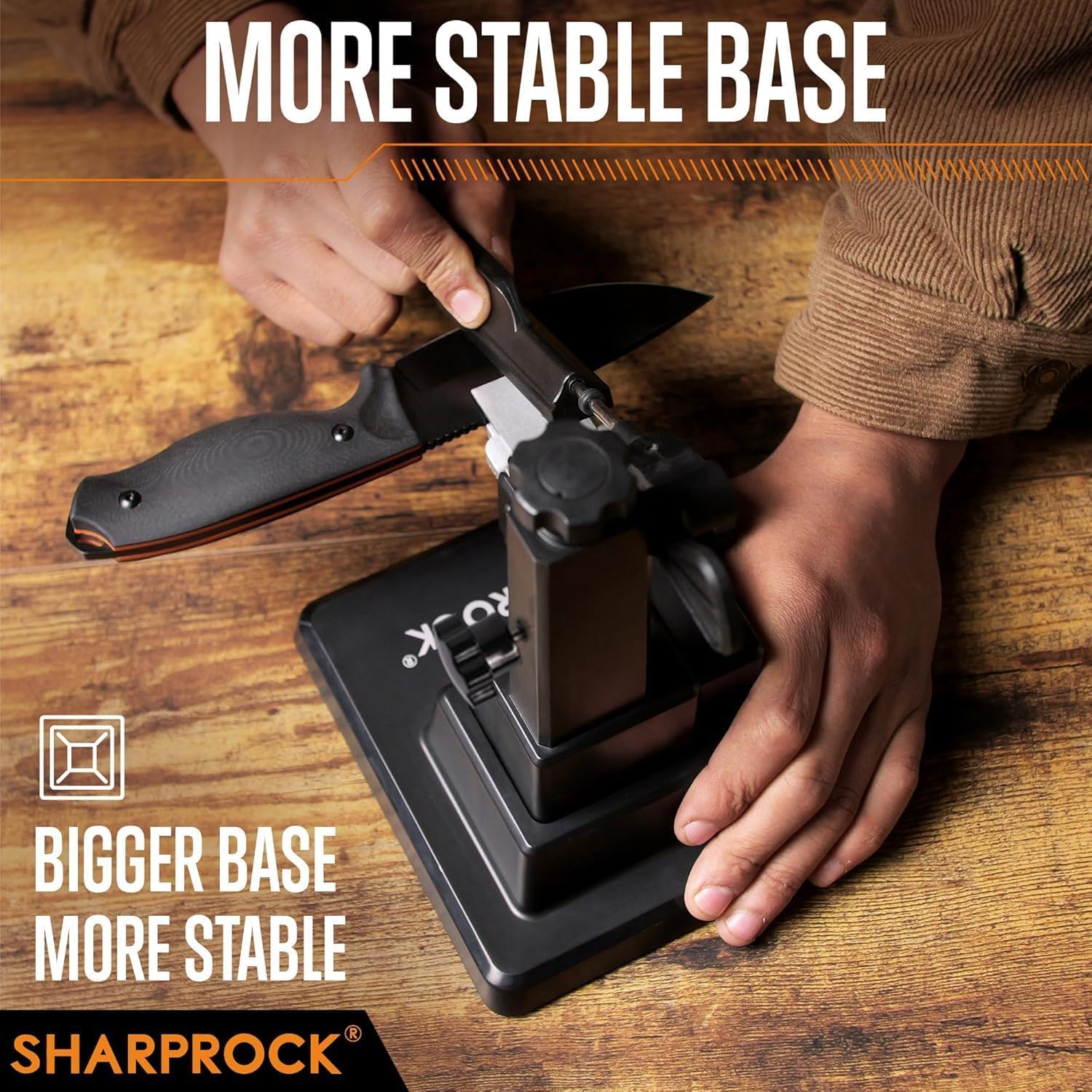 Sharp Rock knife sharpener suited for kitchen and hunting blades