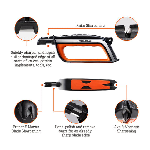 SHARPAL 103N angle-slots closeup illustrates preset sharpening angles for different blades