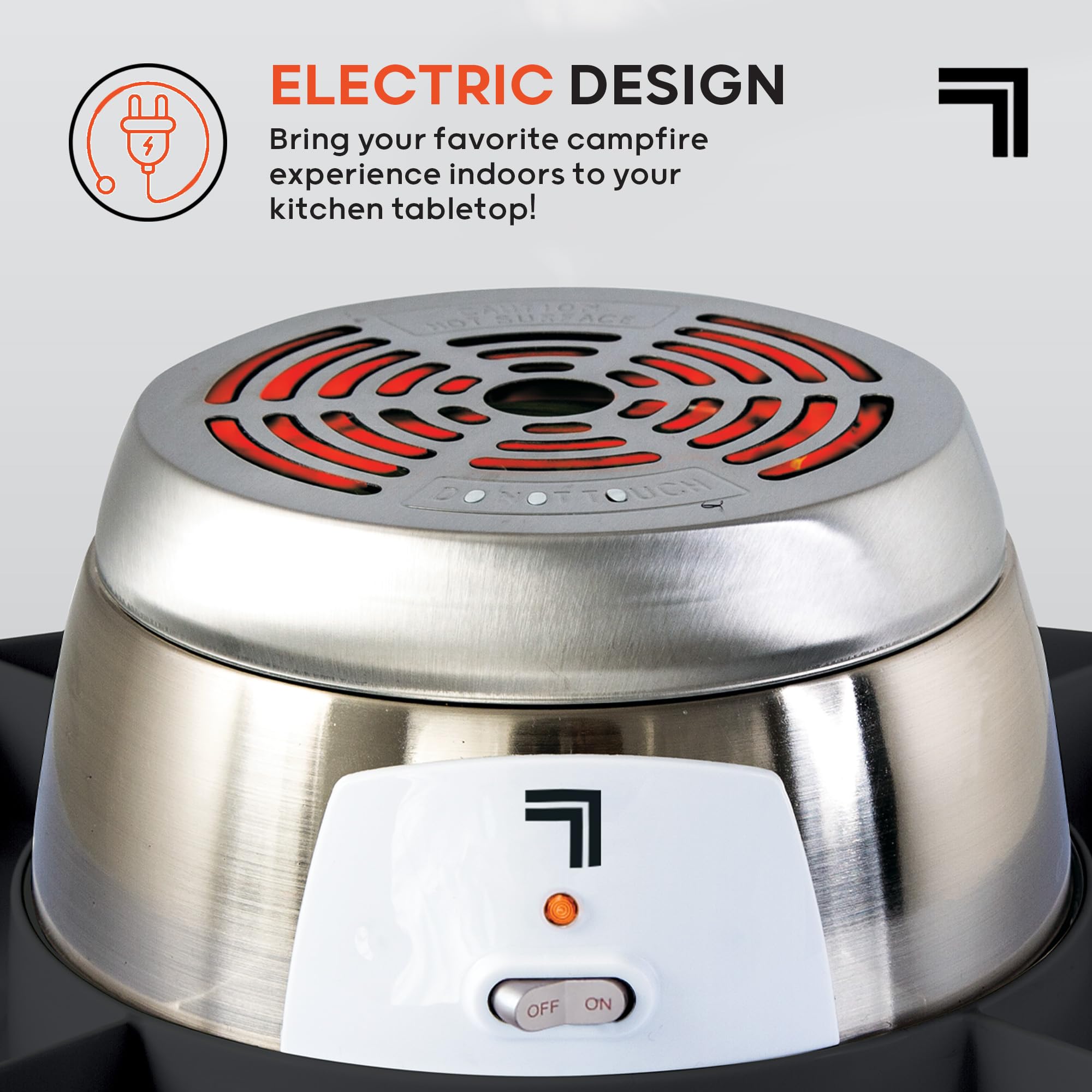 Sharper Image detachable-serving-tray demonstrates easy organization and cleanup after s'mores.