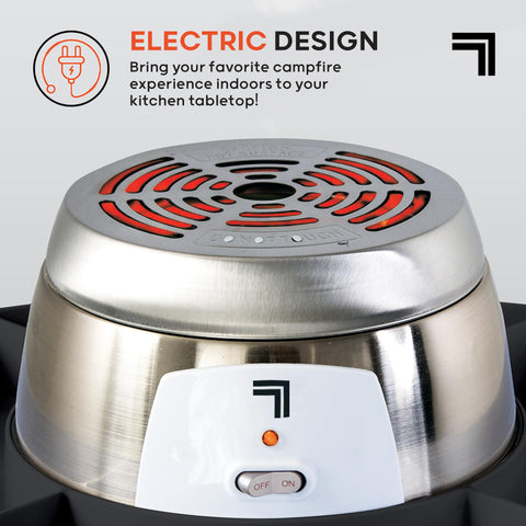 Sharper Image detachable-serving-tray demonstrates easy organization and cleanup after s'mores.