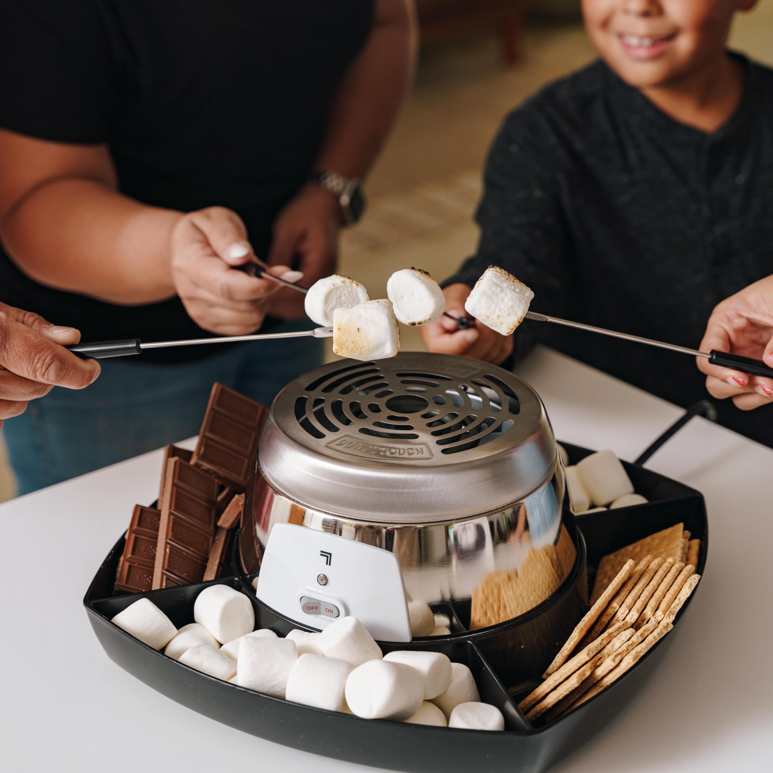Sharper Image indoor s'mores kit ideal for movie nights and sleepovers.