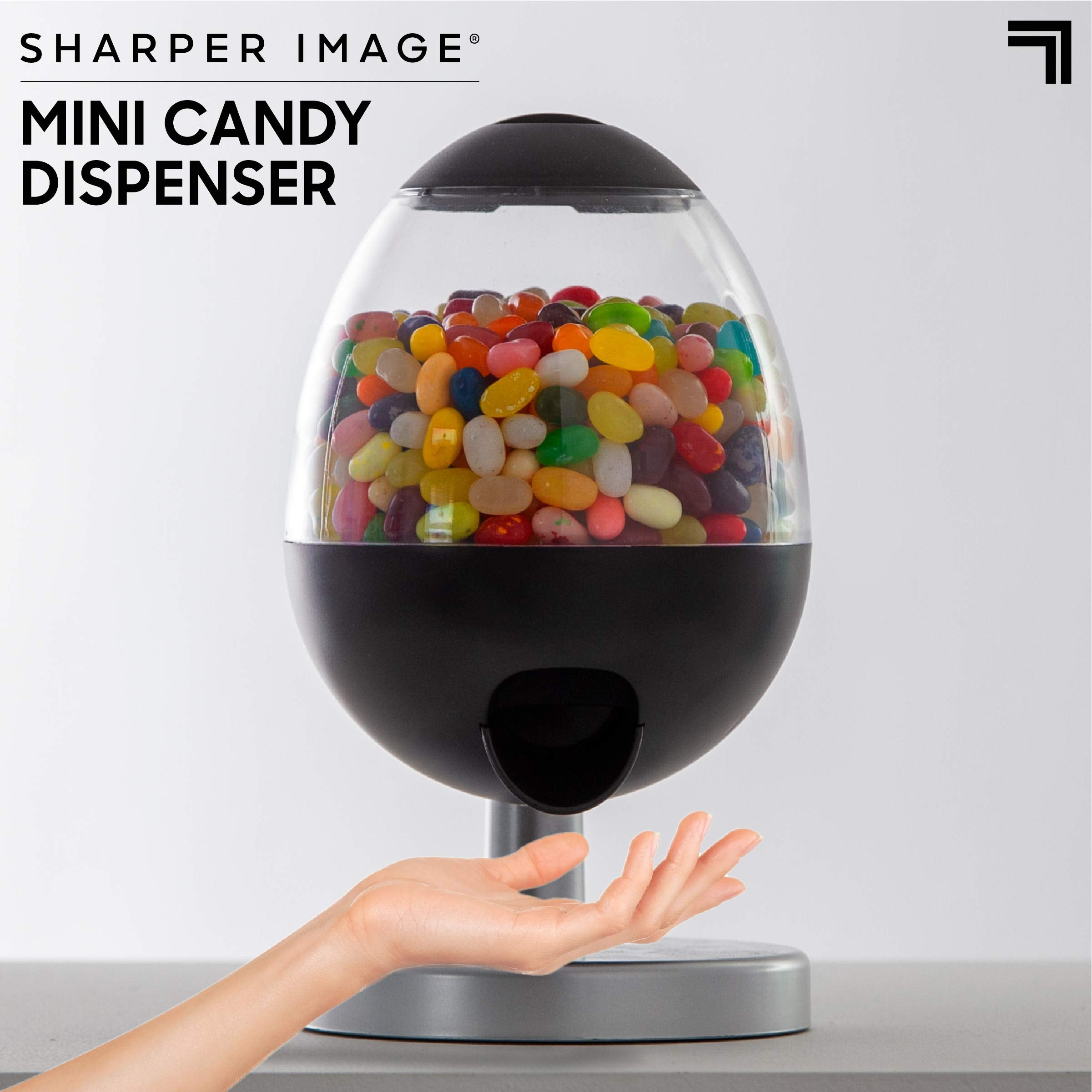 Sharper Image touch-activated sensor demonstrates contactless, hygienic snack access.