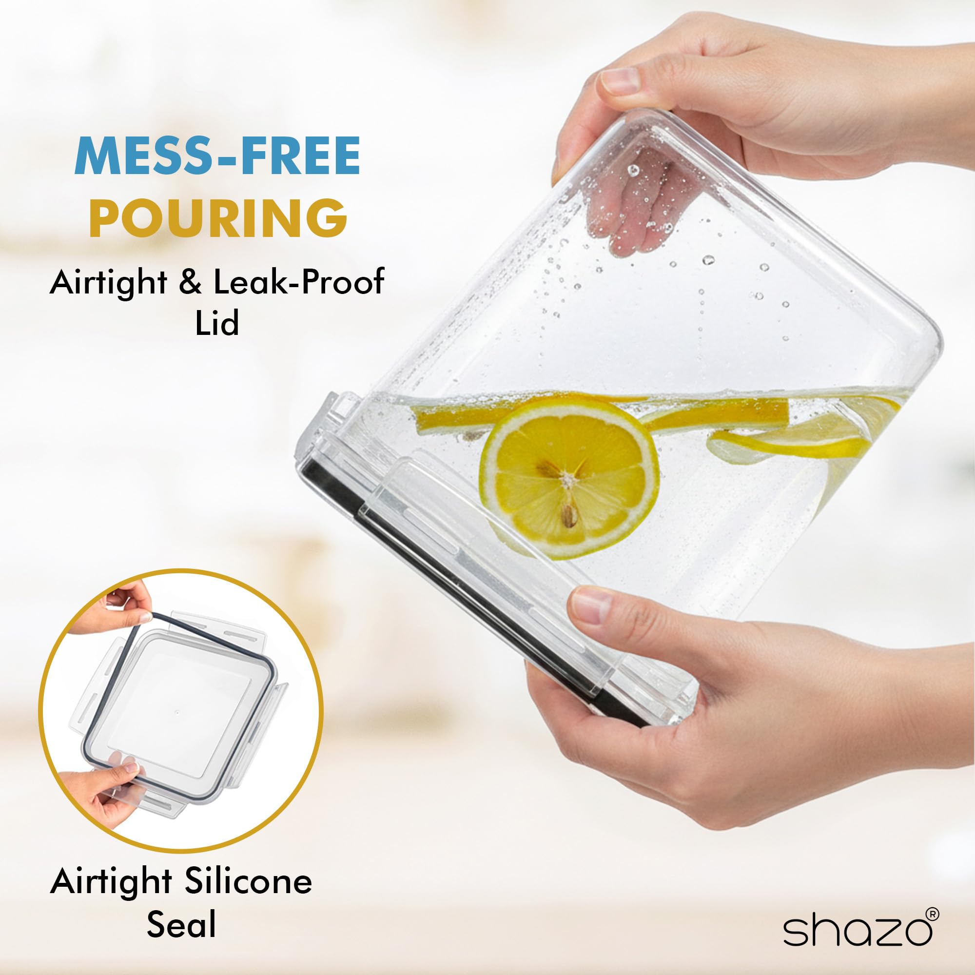 Shazo 1.1L small storage container with secure lid for snacks.