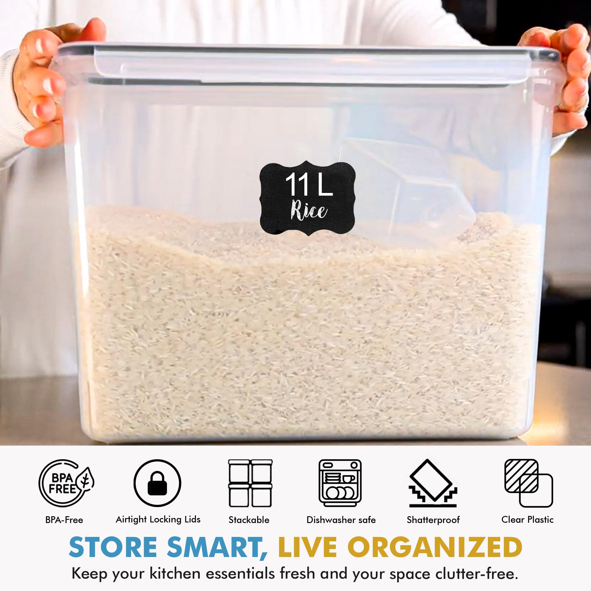 Shazo 2pc 11L BPA-free plastic for safe storage.