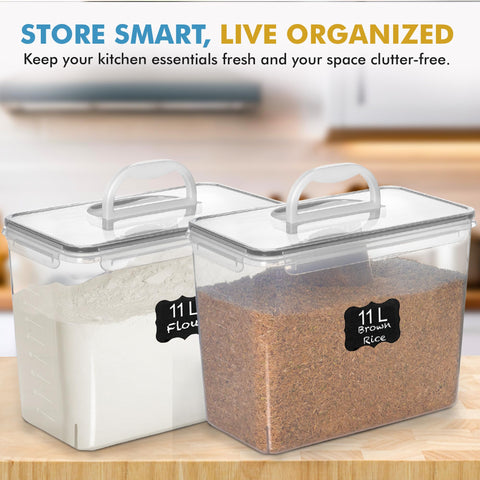 Shazo 2pc 11L leakproof seal protects contents.