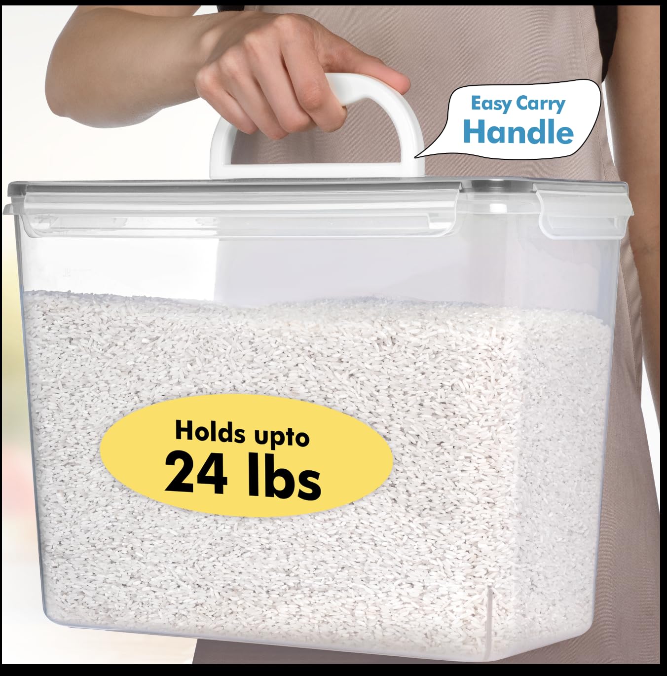 Shazo 2pc 11L lids airtight snaps for freshness.