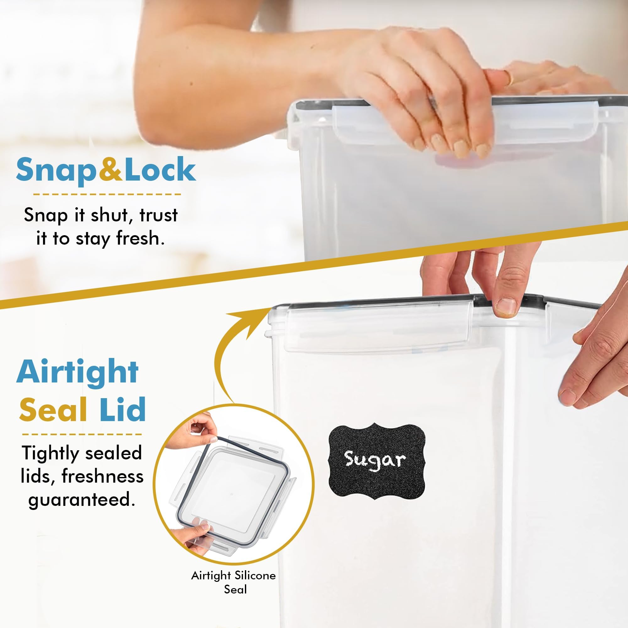 Dishwasher-safe storage containers simplify cleaning after bulk storage.