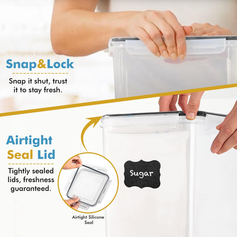 Dishwasher-safe storage containers simplify cleaning after bulk storage.