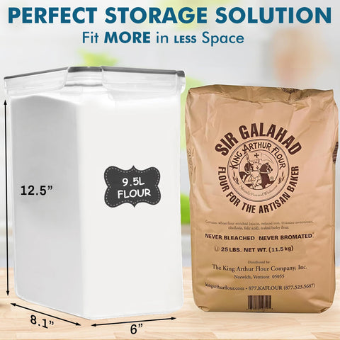 Shazo flour and sugar containers provide clear visibility for quick access.