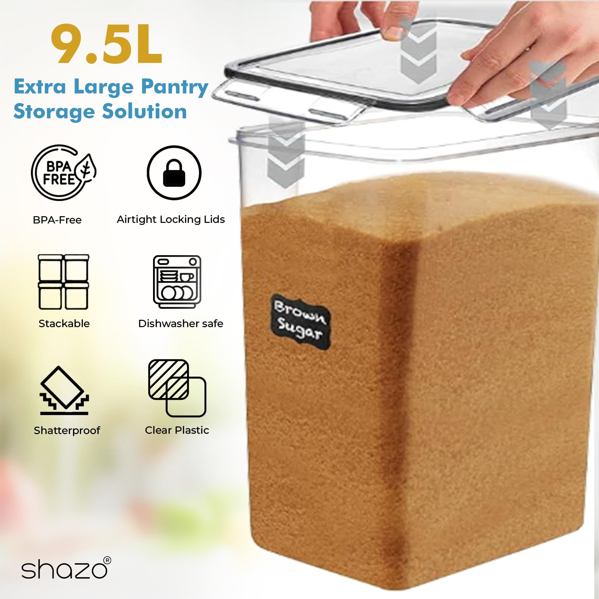 Includes measuring cups for precise portioning of bulk ingredients.