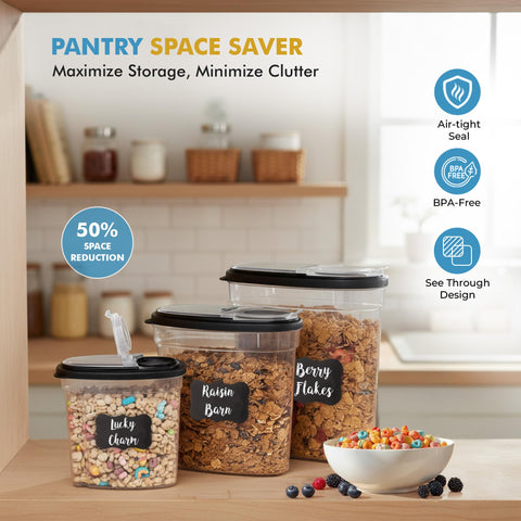 Shazo 3pc set ideal for cereals, rice, flour and pasta.