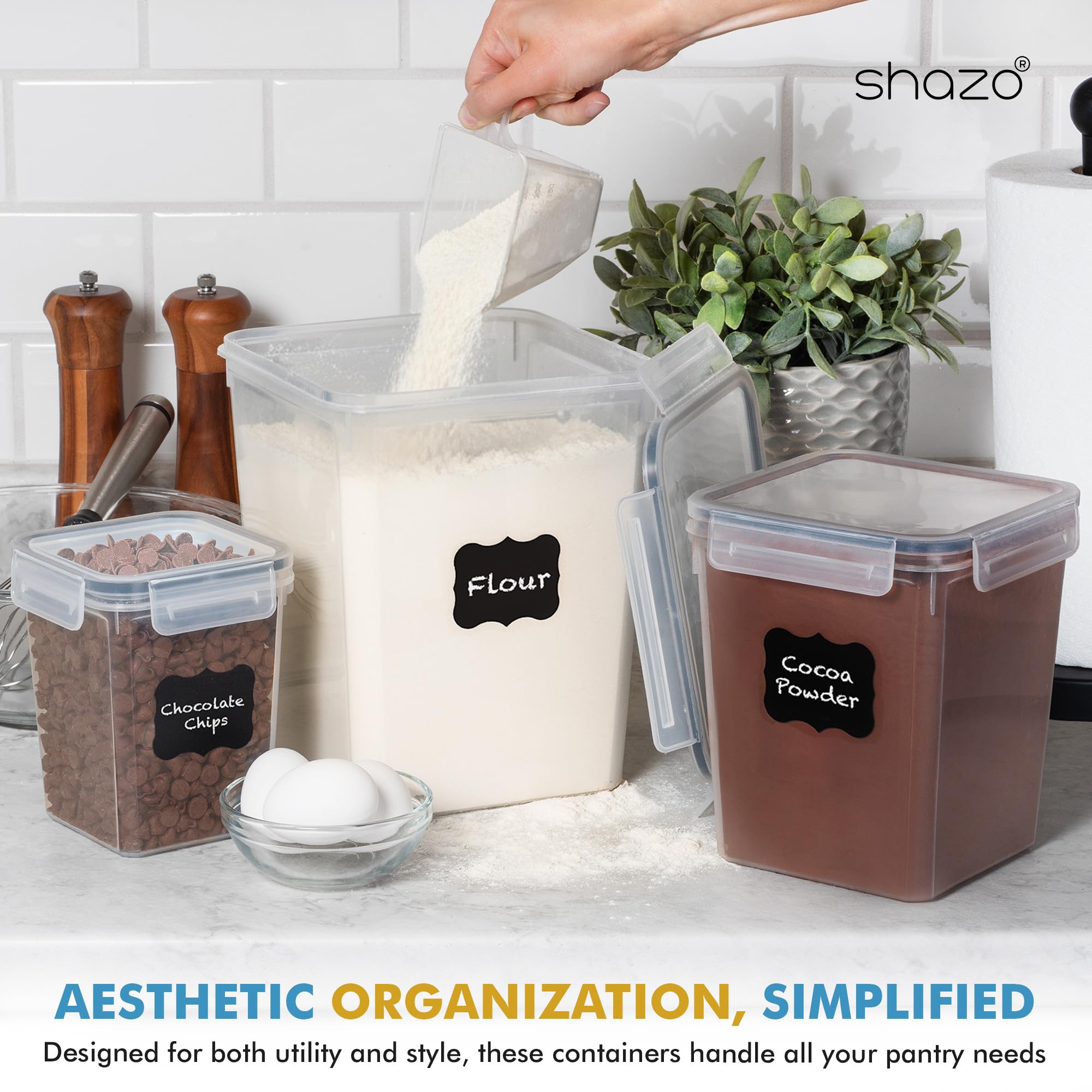 Shazo measuring cup included for easy portioning.