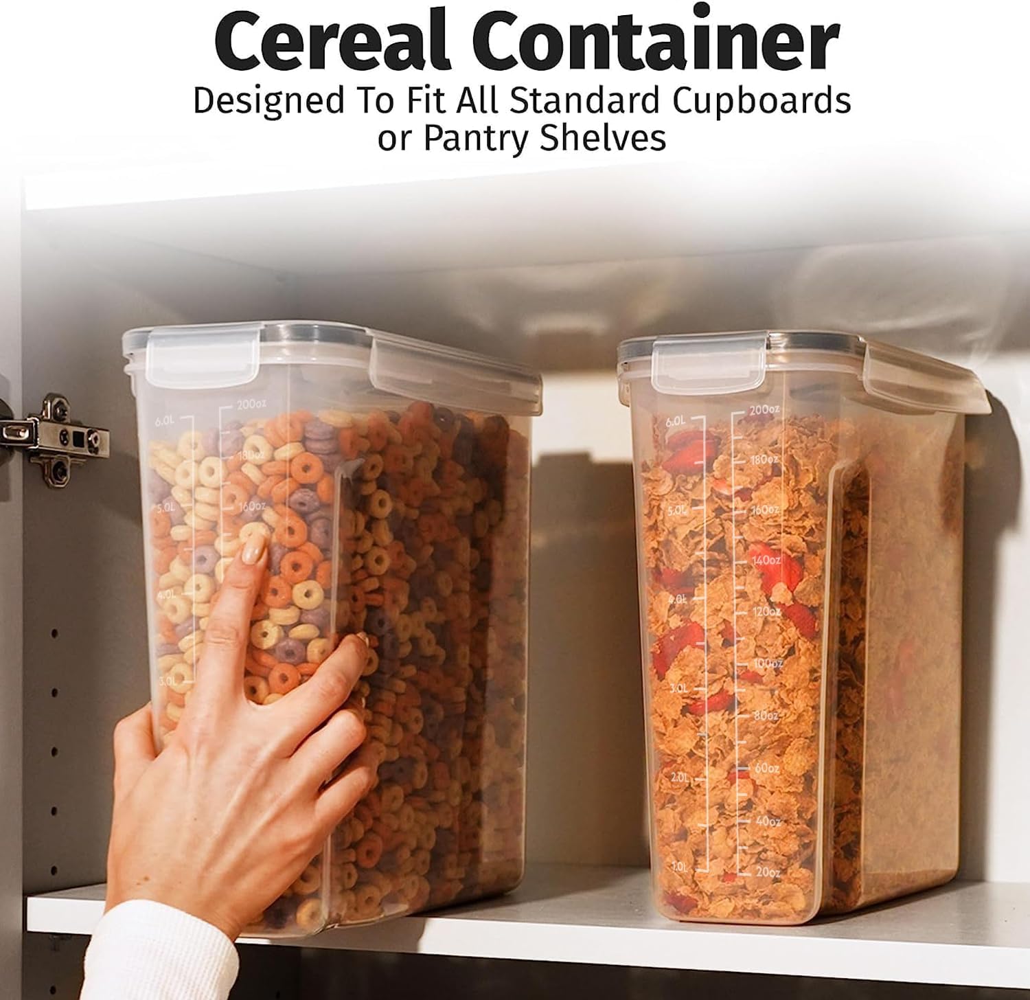 Shazo silicone seal detail highlights secure, spill-free pantry storage