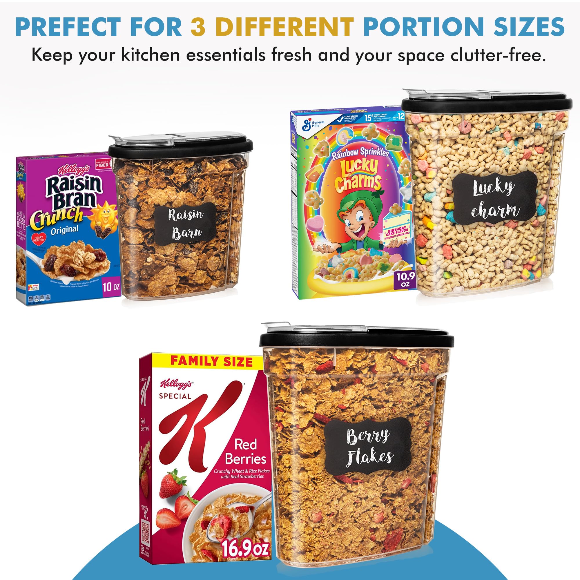 Shazo stackable design for space-saving pantry organization.
